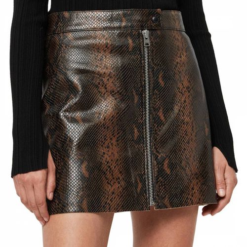 Brown Lena Leather Mini Skirt - AllSaints - Modalova