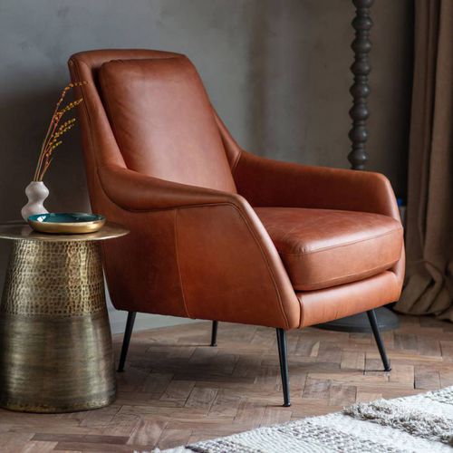 Bracknell Leather Armchair Brown - Gallery Living - Modalova