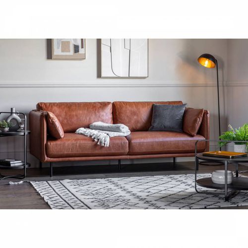 Carlisle Leather Sofa Brown - Gallery Living - Modalova