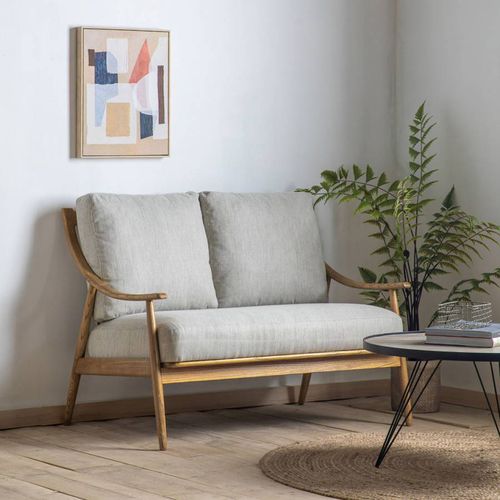 Austell Linen 2 Seater Sofa Dark Natural - Gallery Living - Modalova