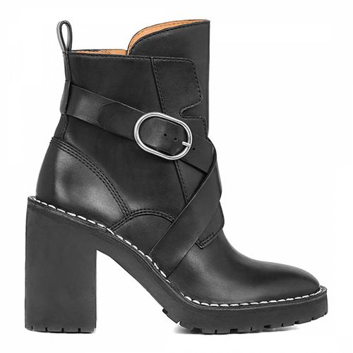 Black Leather Aiko Heeled Boots - AllSaints - Modalova