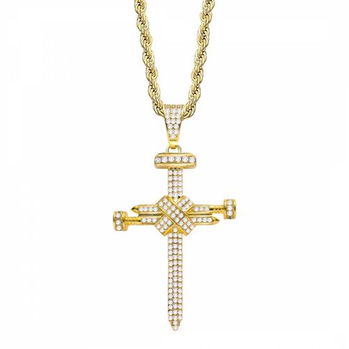 K Gold Cz Cross Necklace - Stephen Oliver - Modalova