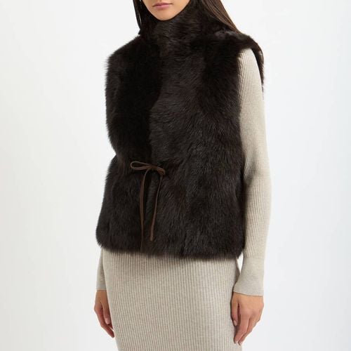 Chocolate Short Reversible Shearling Gilet - Max and Zac London - Modalova