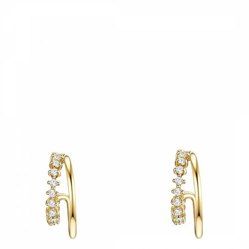 White/Yellow Gold Stud Earrings - Nahla Jewels - Modalova