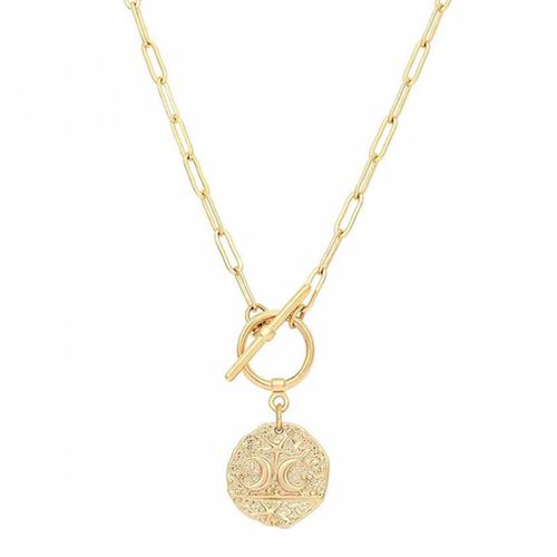K Gold Star Moon Disc Necklace - Chloe Collection by Liv Oliver - Modalova