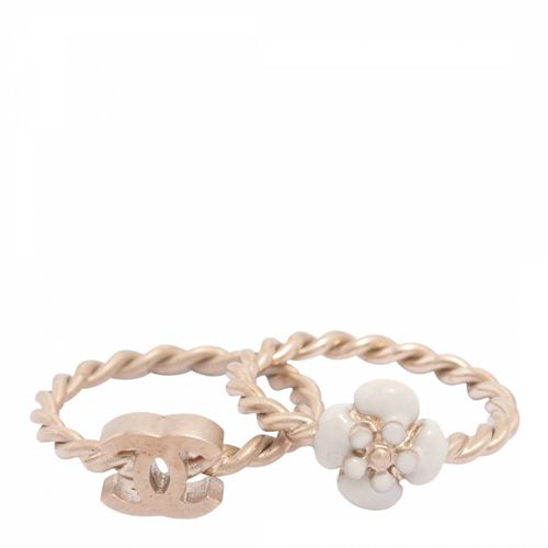 Gold Flower CC Ring - Vintage Chanel - Modalova