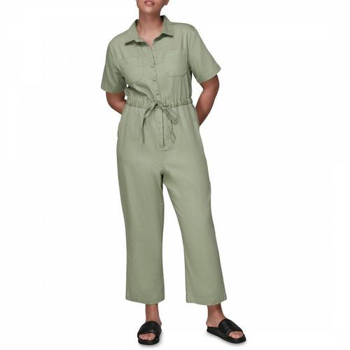 Green Nova Tie Detail Cotton Blend Jumpsuit - WHISTLES - Modalova