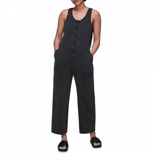 Jersey Button Front Cotton Jumpsuit - WHISTLES - Modalova