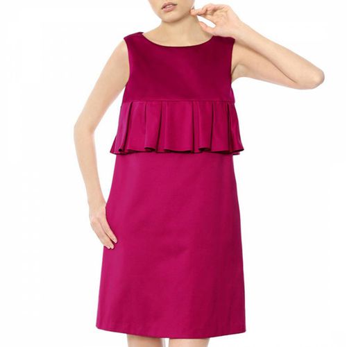 Dark Pink Ruffle Cotton Blend Dress - Paule Ka - Modalova