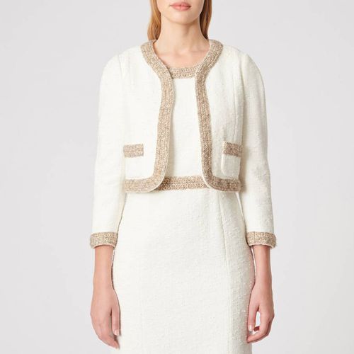 White Tweed Cropped Cotton Jacket - Paule Ka - Modalova