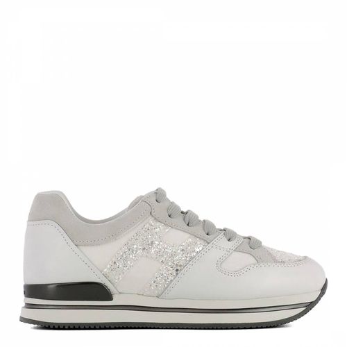 Grey And Silver Glitter Sneakers - Hogan - Modalova