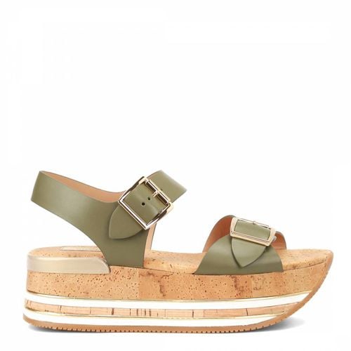 Khaki Double Buckled Platform Sandals - Hogan - Modalova