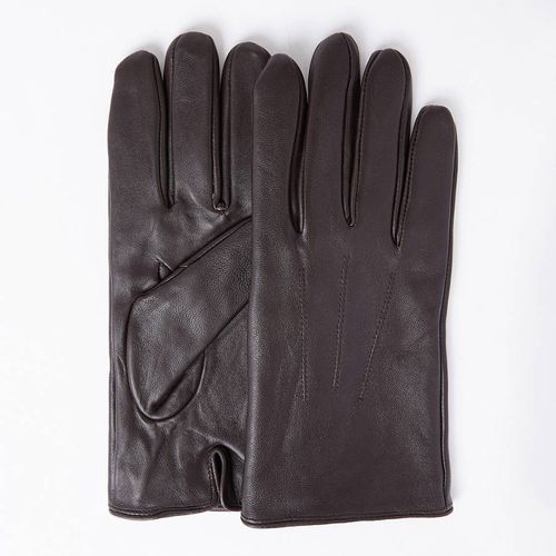 Brown Leather Gloves - Gianni Feraud - Modalova