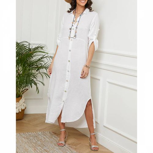 White Linen Shirt Dress - LE MONDE DU LIN - Modalova