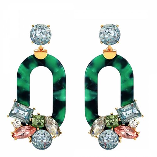K Green Shell Embelished Earrings - Chloe Collection by Liv Oliver - Modalova