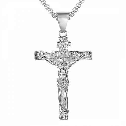 Silver Iconic Cross Necklace - Stephen Oliver - Modalova