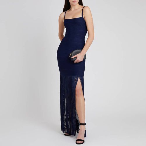 Navy Fringe Bandage Gown - Herve Leger - Modalova