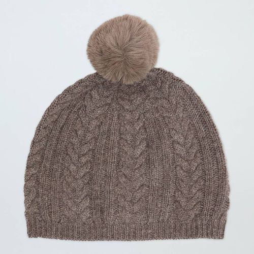 Otter Cable Cashmere Pom Pom Hat - Laycuna London - Modalova