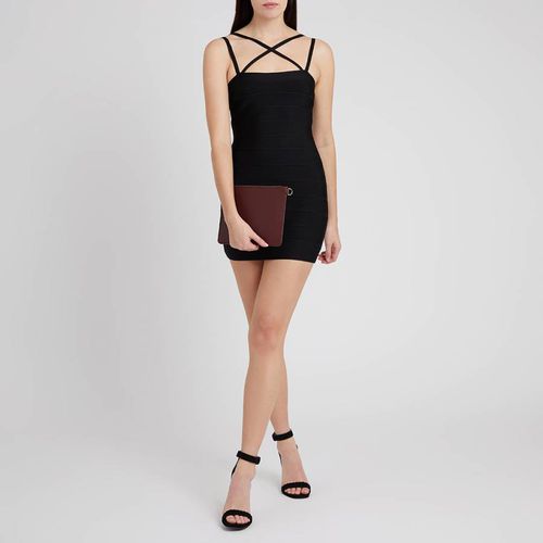 Black Strappy Mini Bandage Dress - Herve Leger - Modalova