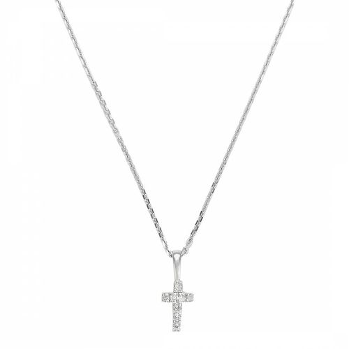 White Gold "Mini cross" Pendant Necklace - Le Diamantaire - Modalova