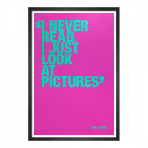 I Never Read 97x64cm Framed Print - Andy Warhol - Modalova