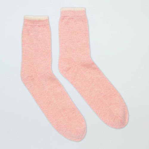 Pink/White Cashmere Tipped Socks - Laycuna London - Modalova