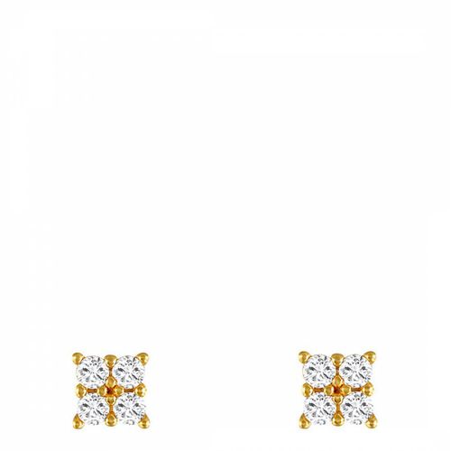 Gold Square Pendant Earrings - Ma Petite Amie - Modalova