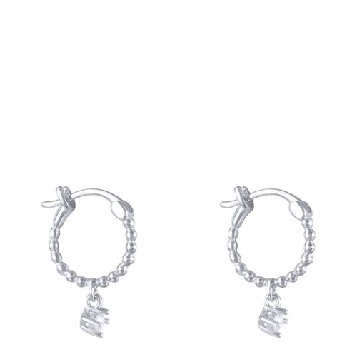 Silver Hoop Drop Earrings - Ma Petite Amie - Modalova