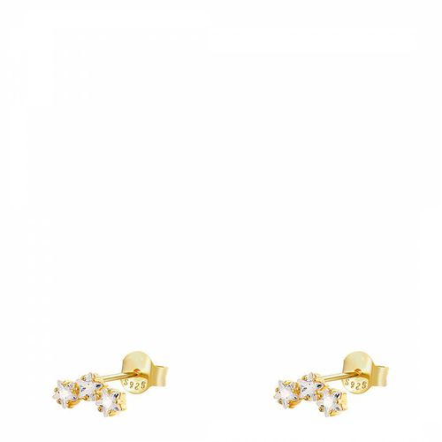 Gold Triple Stud Earrings - Ma Petite Amie - Modalova