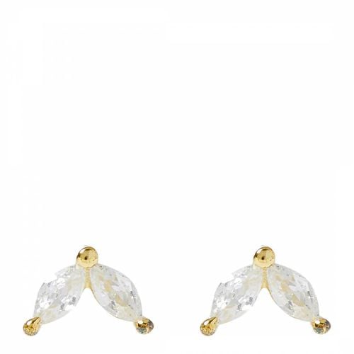 Gold/Silver Petal Stud Earring - Ma Petite Amie - Modalova