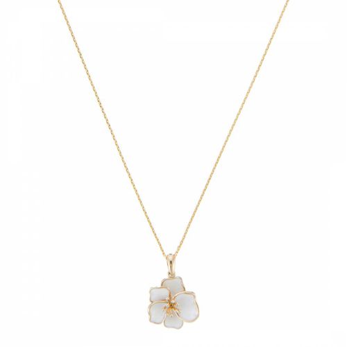 Yellow Gold Orchid Pendant Necklace - Diamantini - Modalova