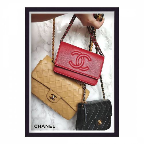 Bags 44x33cm Framed Print - Vintage Chanel - Modalova
