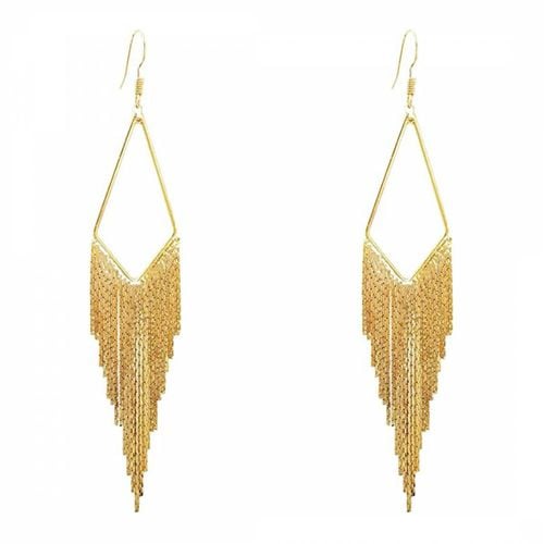 K Gold Multi Chain Earrings - Chloe Collection by Liv Oliver - Modalova