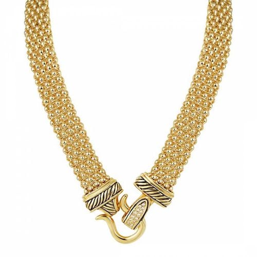 K Gold Embelished Mesh Necklace - Chloe Collection by Liv Oliver - Modalova