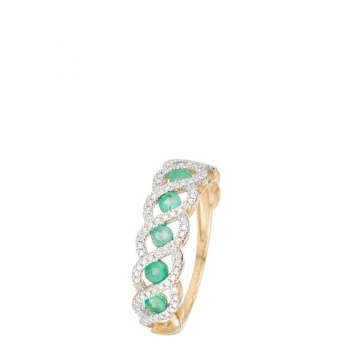 Emerald Embellished Gem Stone Ring - Diamond And Co - Modalova