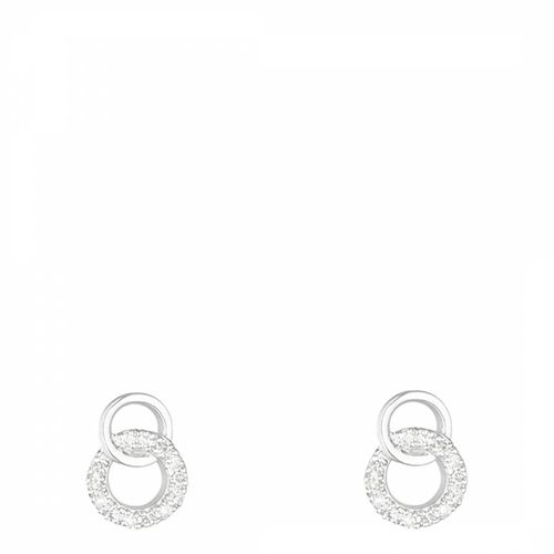 Silver Diamond Double Loop Earrings - Diamond And Co - Modalova