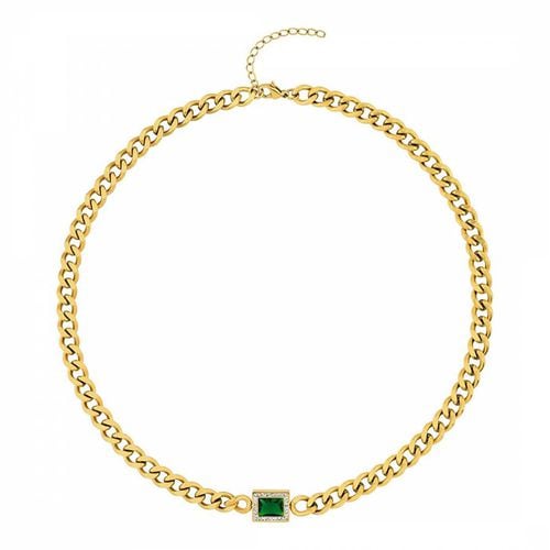 K Green Embelished Chain Necklace - Liv Oliver - Modalova