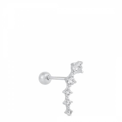 Plated Curved Diamante Swarovski Crystal Earring - Ma Petite Amie - Modalova