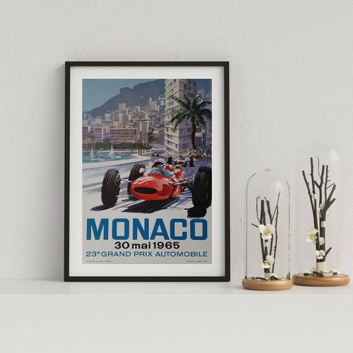 Monaco GP 1965 44x33cm Framed Print - Formula One - Modalova