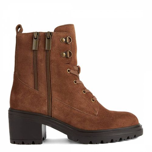 Brown D Damiana Suede Heeled Boot - Geox - Modalova