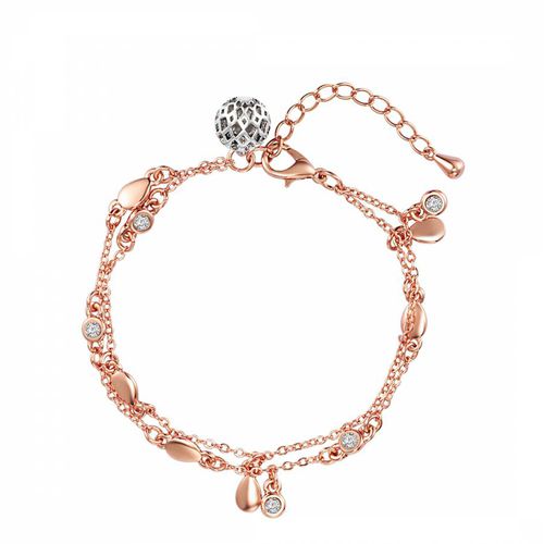 Rose /Silver Embellished Swarovski Crystals Bracelet - Saint Francis Crystals - Modalova