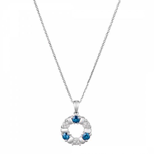 Diamond Sapphire Embellished Stone Pendant Necklace - Diamond And Co - Modalova