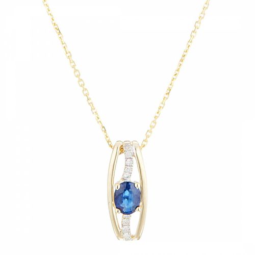 Blue Sapphire Stone Pendant Necklace - Diamond And Co - Modalova