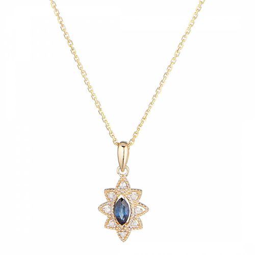 Gold Sapphire Star Pendant Necklace - Diamond And Co - Modalova