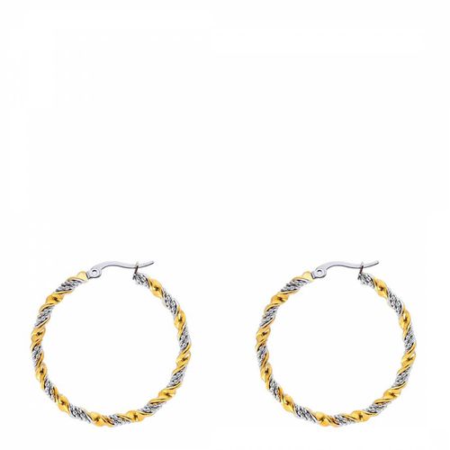 K Gold Two Tone Hoop Earrings - Chloe Collection by Liv Oliver - Modalova