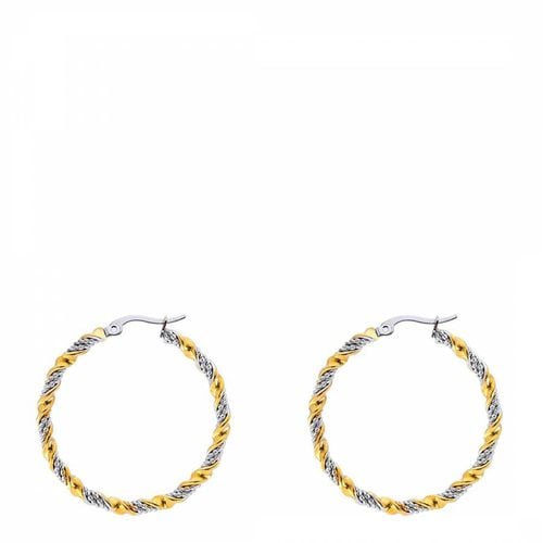 K Gold Two Tone Hoop Earrings - Chloe Collection by Liv Oliver - Modalova