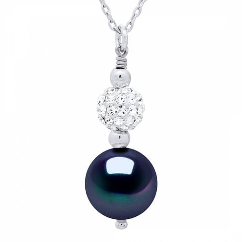 Silver/ Tahiti Real Cultured Pearl Pendant Ball Necklace - Mitzuko - Modalova