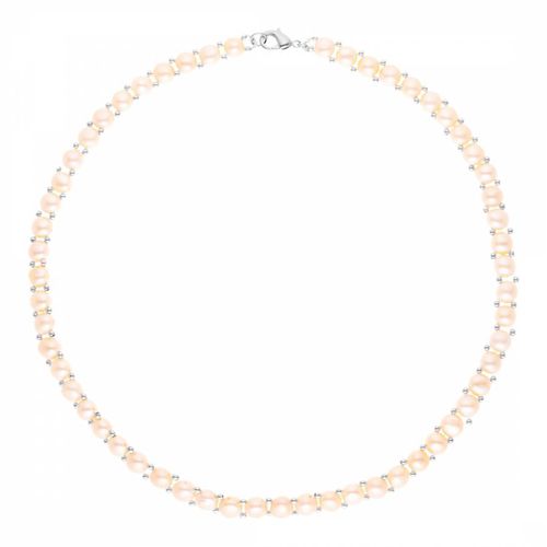 Silver/ Multicoloured Cultured Freshwater Pearl Necklace - Mitzuko - Modalova