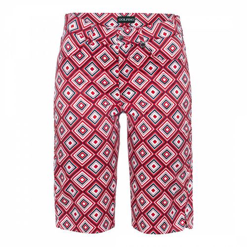 Red Printed Bermuda Stretch Shorts - GOLFINO - Modalova