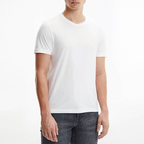 White Slim Fit Cotton T-Shirt - Calvin Klein - Modalova